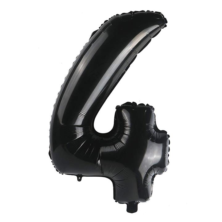 بادکنک فویلی عدد 4 هپی بری مشکی